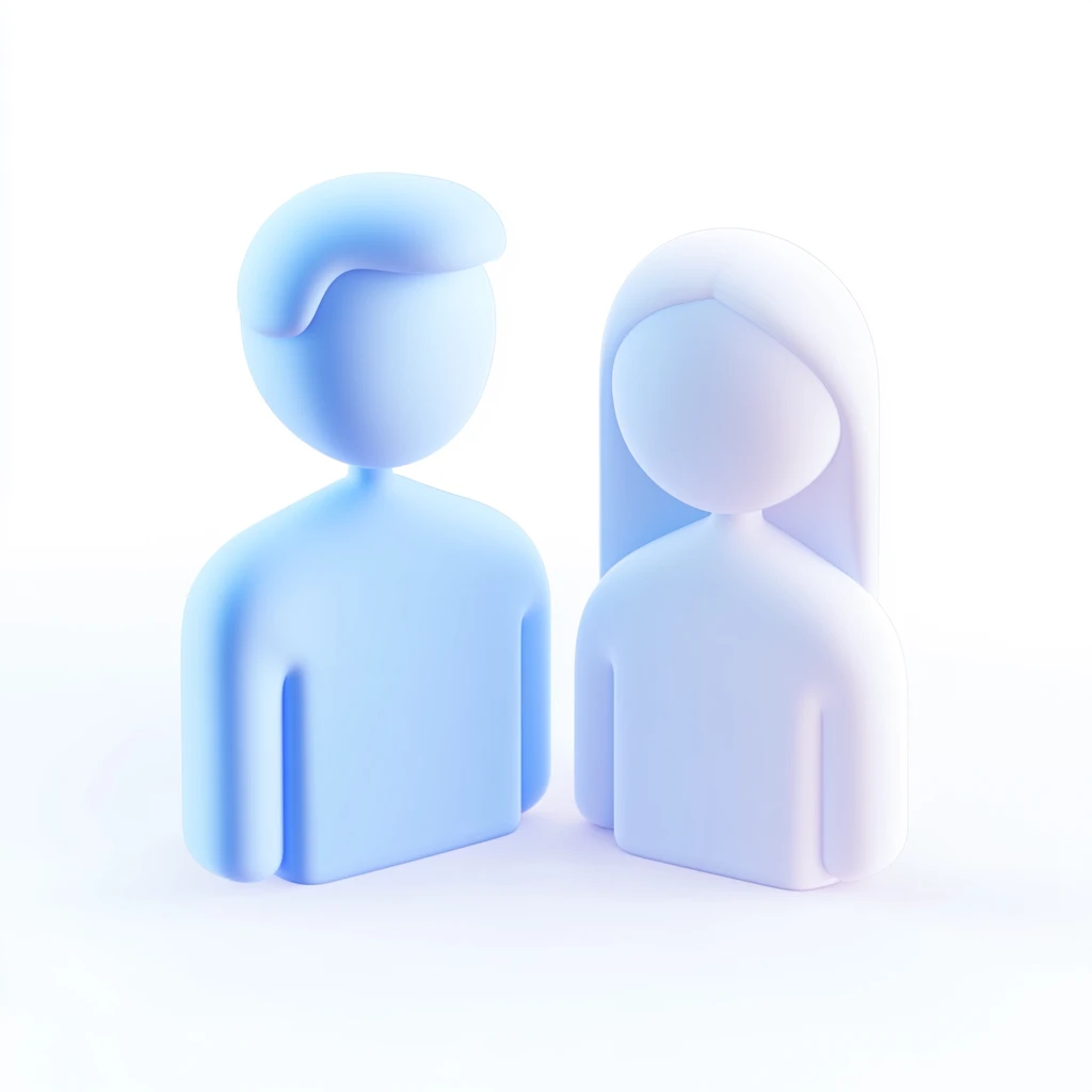 3d icon of two people a simple and minimalistic design